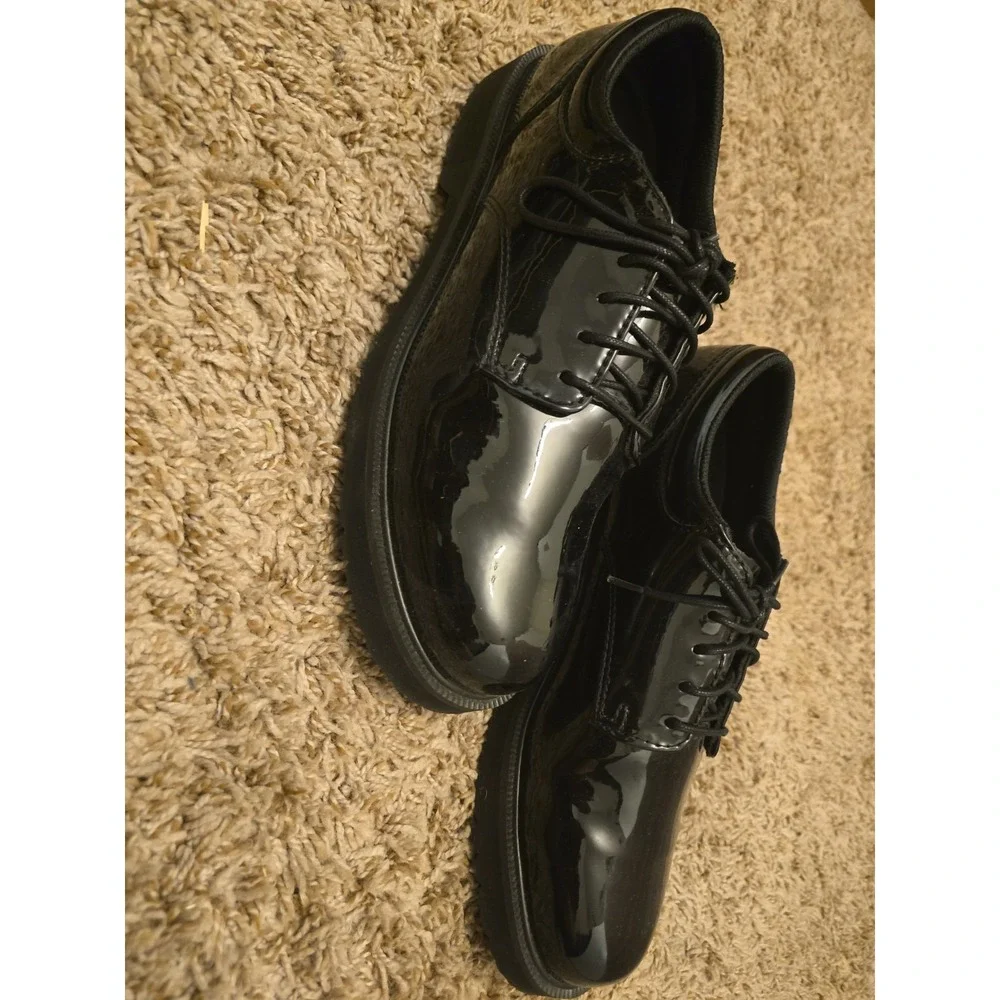 Bates High Gloss Duty Oxford Mens 9 Black Oxford Medium New in factory box tags